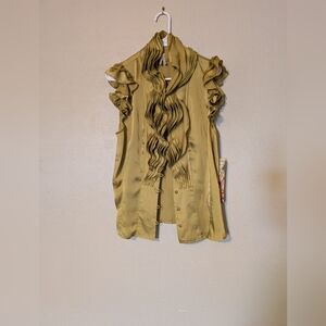 Lapis Ruffled Sleeveless Blouse